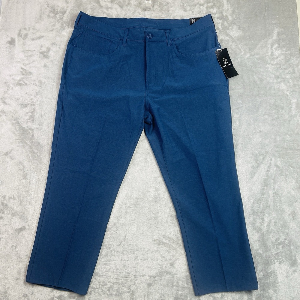 PGA Tour Mens Golf Performance Pants Active Waistband Classic Fit Blue 36x24